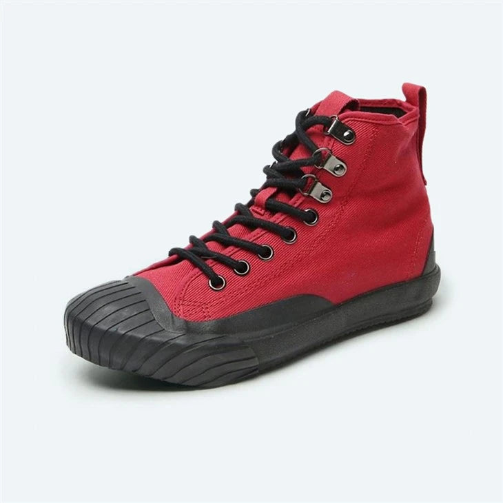 Red Utility High-Top Canvas Sneaker