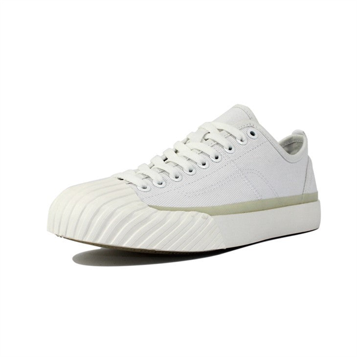 White Ridge-Toe Canvas Sneaker